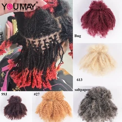 Youmay-extensiones de cabello Afro rizado, pelo trenzado de ganchillo a granel, Mircolocs brasileño, trenza de rastas