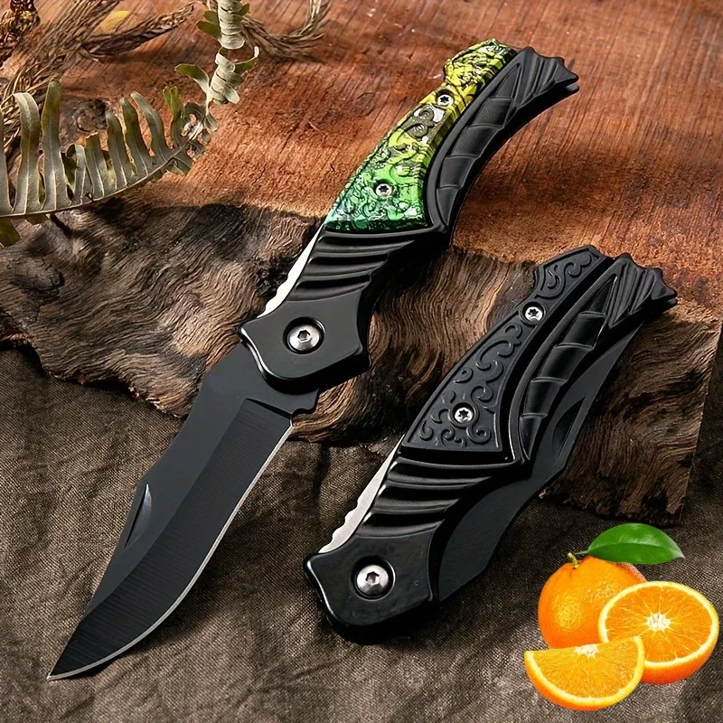 Portable outdoor folding fruit knife for kitchen supplies, sharp survival knife, suitable for camping and hiking