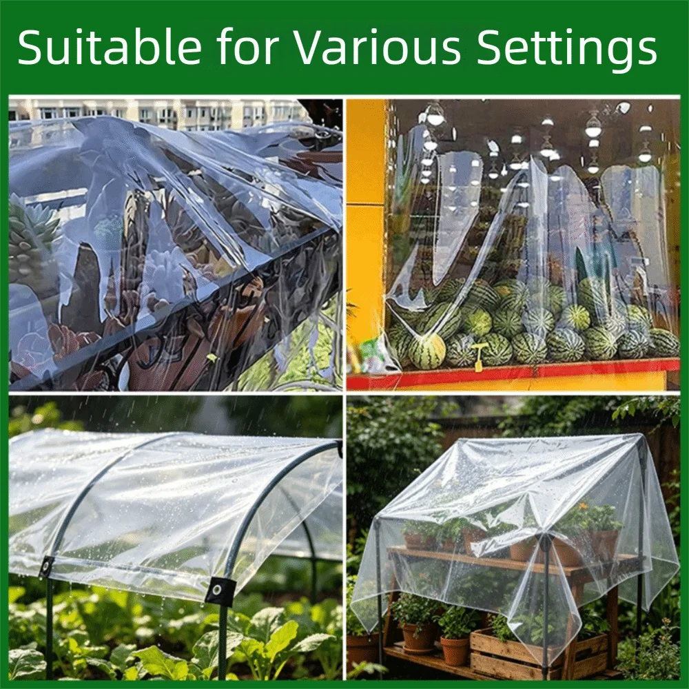 Snowproof Waterproof Tarpaulin Dust-proof Waterproof Transparent Rain Cover Foldable Wind-Resistant Rainproof Cloth