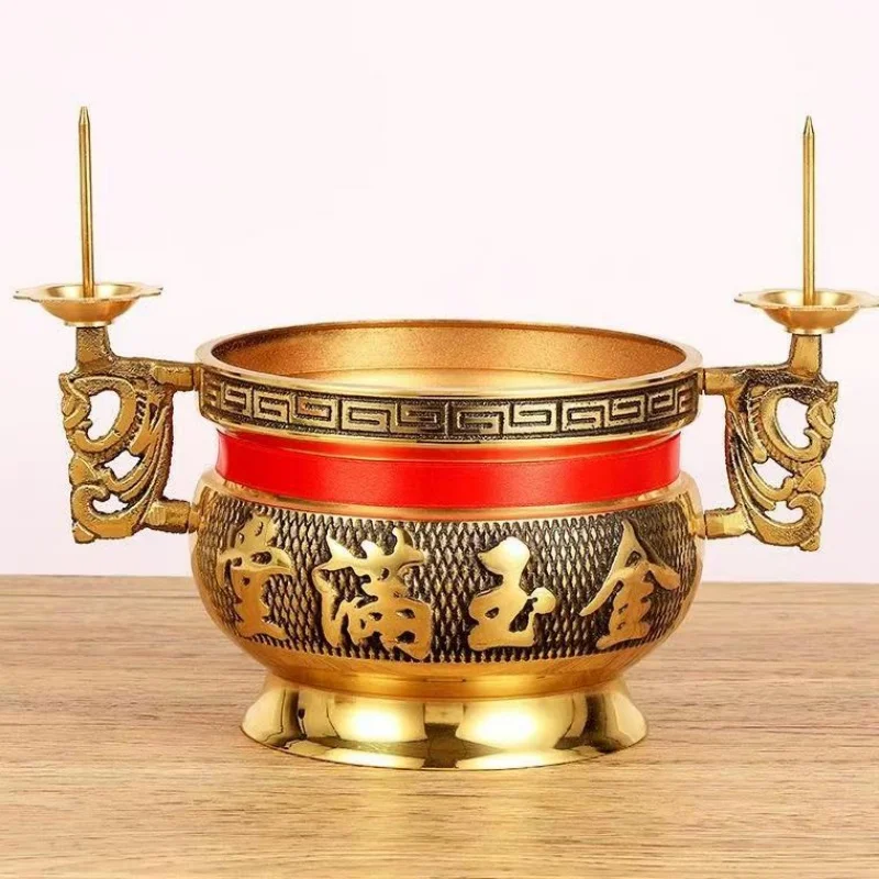 Brass Metal Incense Burner With Candle Stand,Home Temple Buddhist Altar Prayer Items,3.5