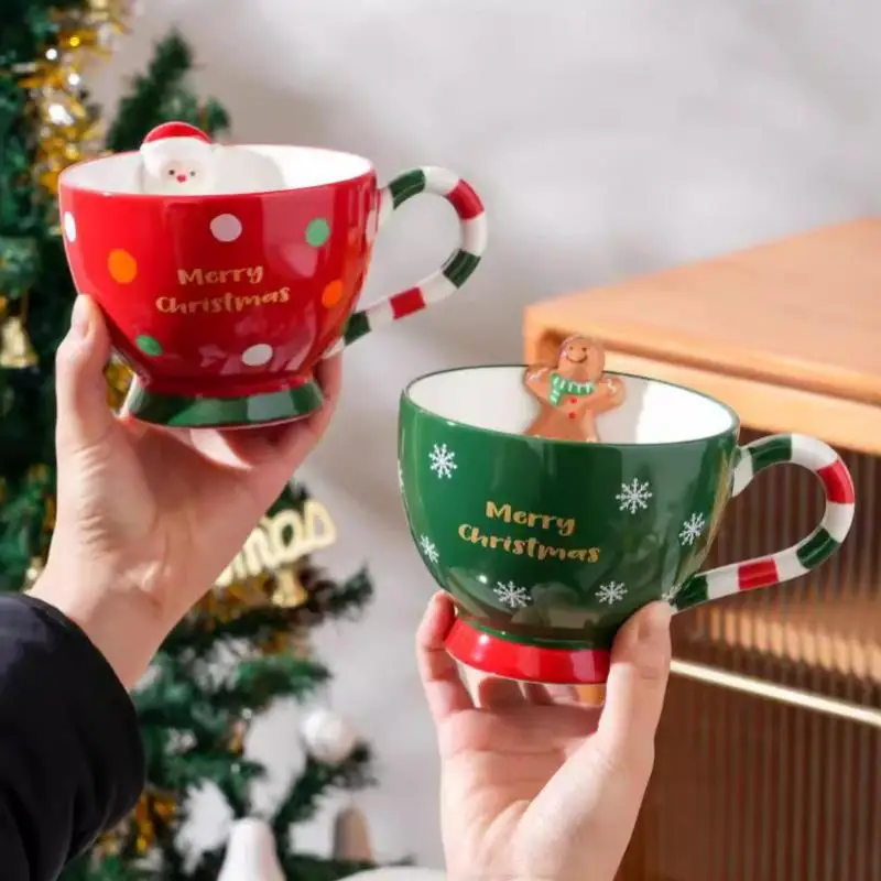

Christmas Cartoon Santa Claus Breakfast Cup Ceramic Cup Christmas Series Coffee Cup Mug Creative Birthday Gift