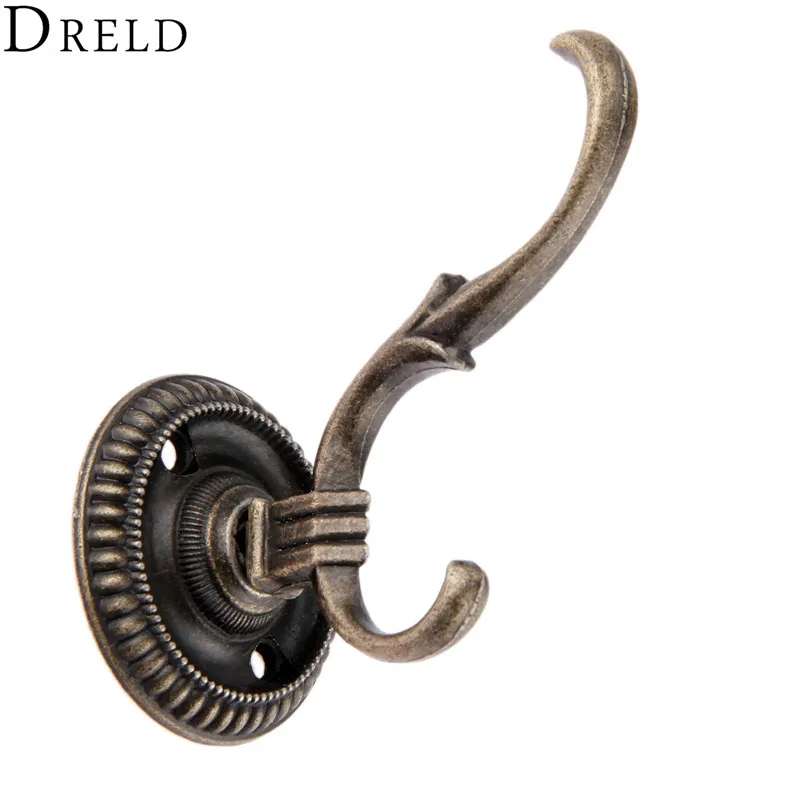 DRELD 75x44 مللي متر العتيقة الباب السنانير حمالة تعليق جدارية خمر قبعات الحمام حقيبة معطف جدار السنانير ل صندوق مجوهرات خشبي الأثاث الأجهزة