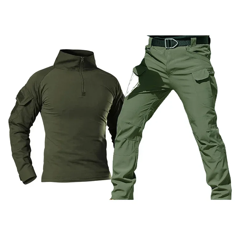 Uniformi tattiche IL Set di magliette tattiche uniformi da caccia abbigliamento softair mimetico escursionismo tuta tattica Multicam nero