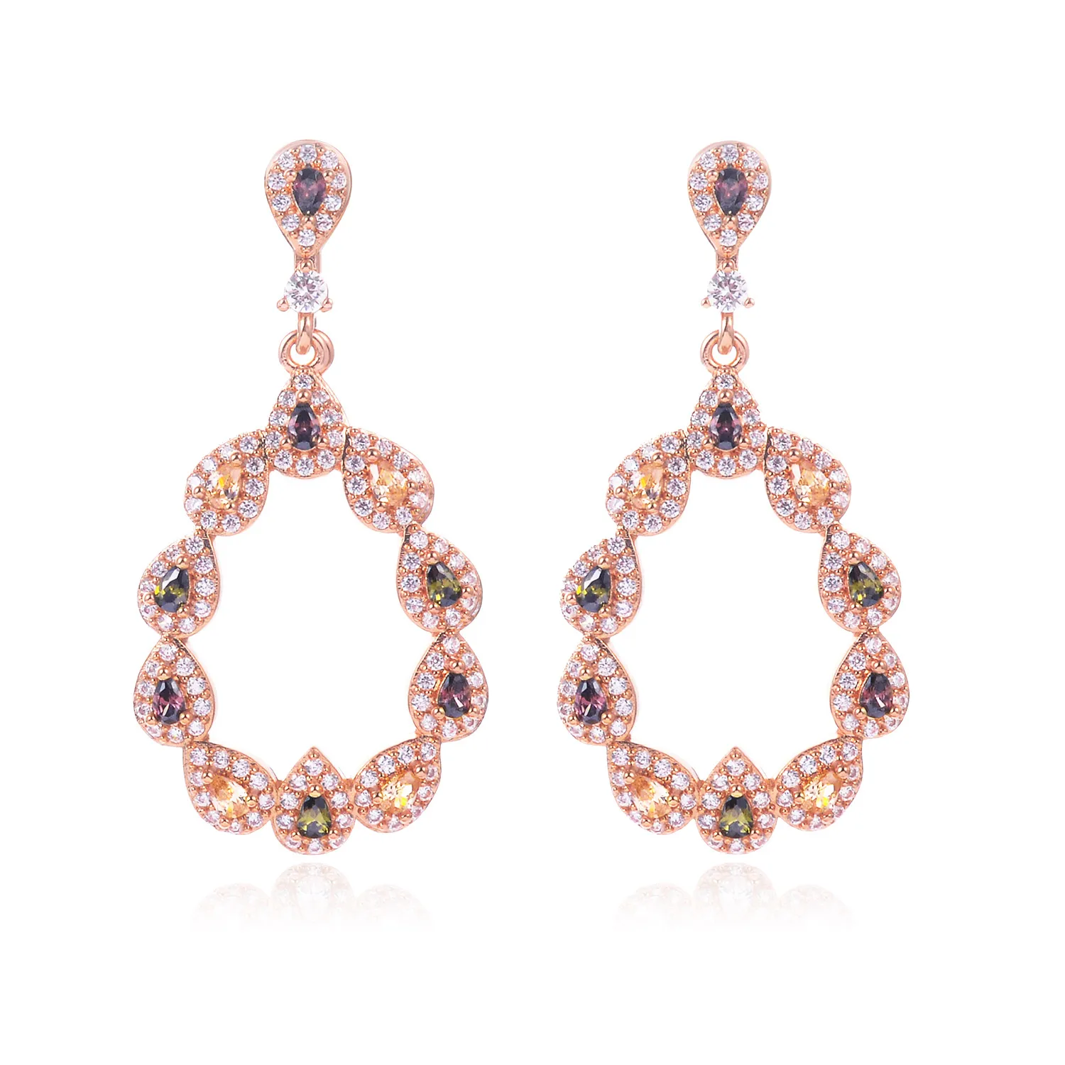 New Colorful Crystal Drop Flash Earrings High-Quality Fashion Jewelry Accessories For Women Wholesale