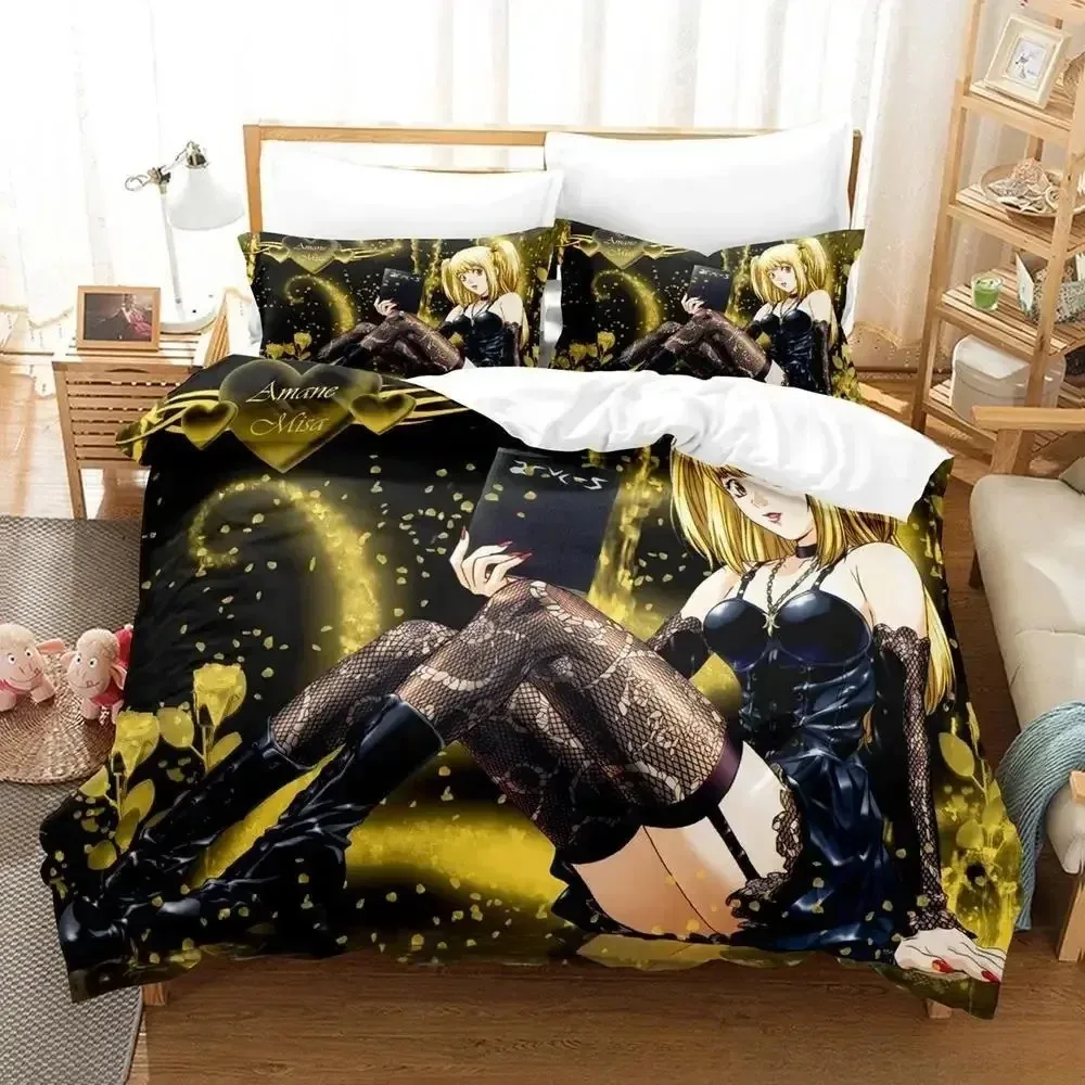 

2024 New Death Note Misa Misa Bedding Set Single Twin Full Queen King Size Bed Set Adult Kid Bedroom Duvet cover Sets Anime Bed