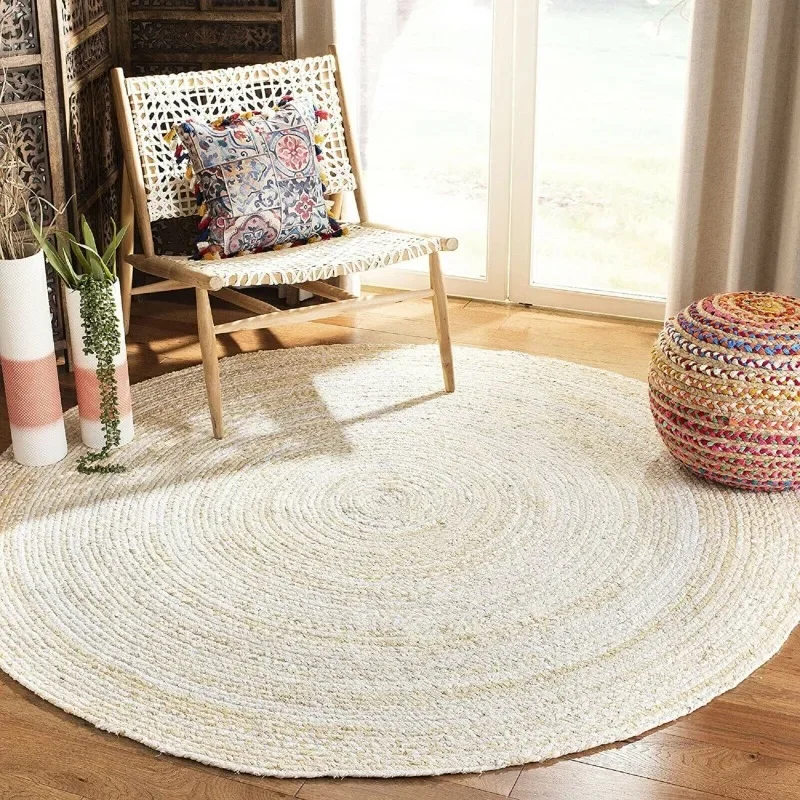 

Rug 100% Natural Cotton Handmade Reversible Carpet Living Modern Area Decor Rugs