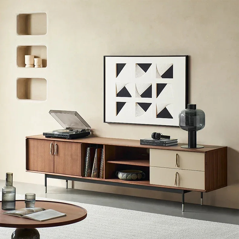

N Nordic solid wood TV cabinet medieval modern simple small apartment living room retro locker French