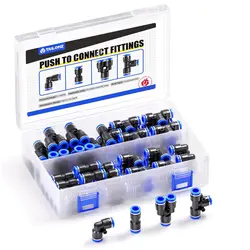40Pcs/Box 6mm/8mm PU/PY/PE/PL Kit Pneumatic Air Fittings Hose Connector Quick Release Connector