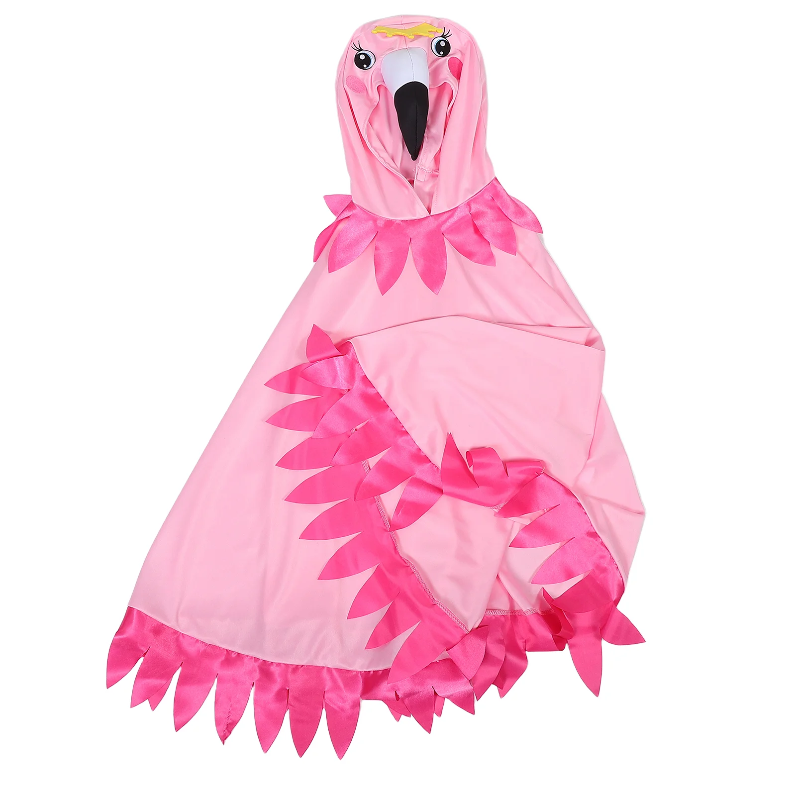 Costume da spettacolo fenicottero Mantello con cappuccio Mantello caldo Vestito da animale Donna Bambini Festa di Halloween Prop Design unico San Valentino