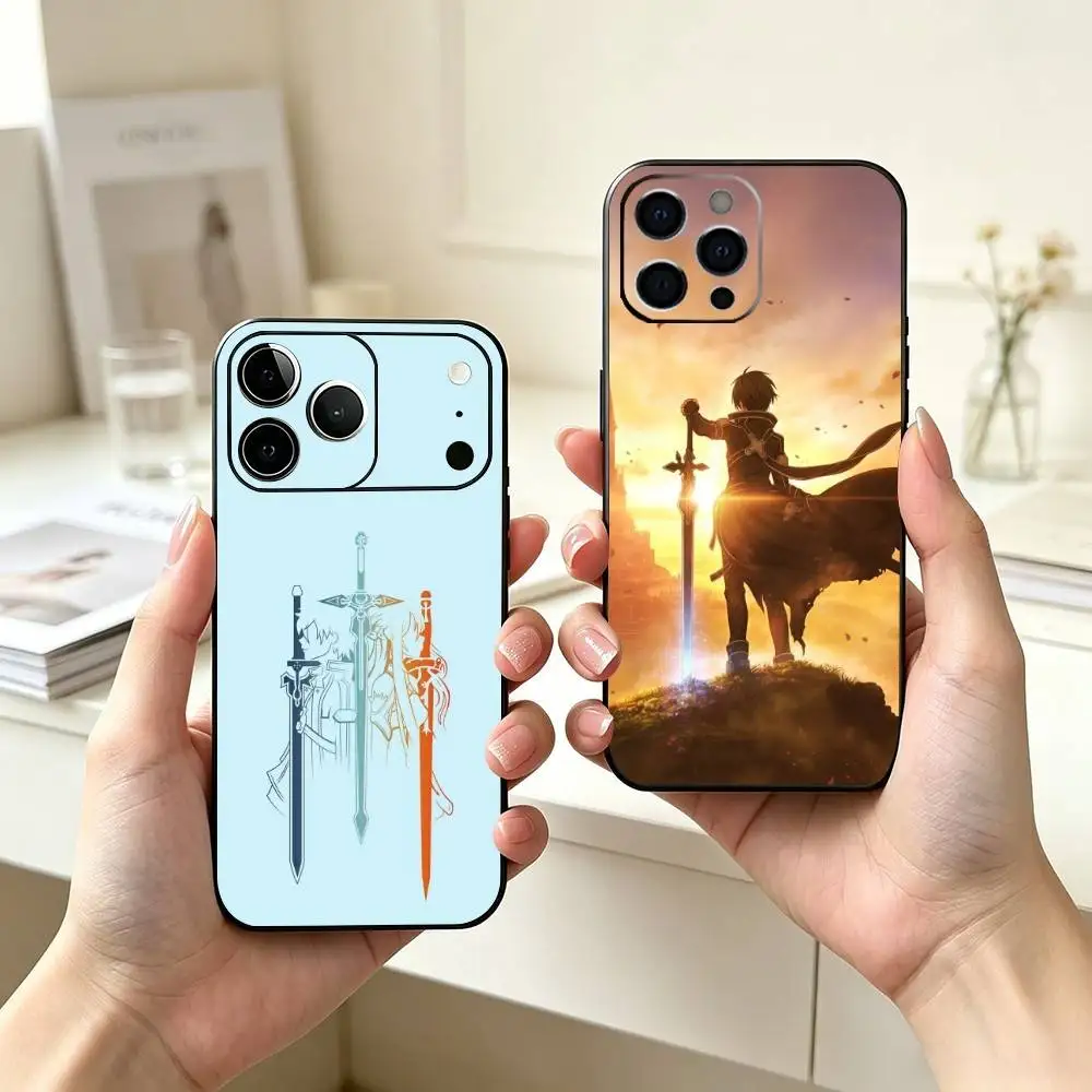 Kirito Kazuto Sword Art Online Phone Case For iPhone 17, 16,15,14,13,12,11 Plus,Pro Max, Others Soft Black Cover
