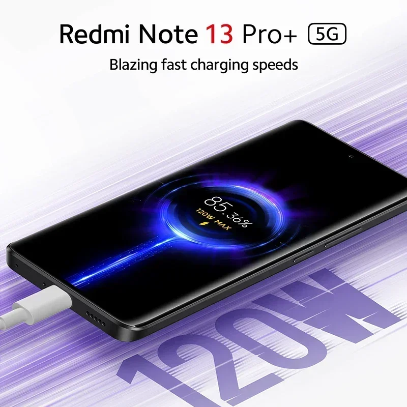 Versi Global Xiaomi Redmi Note 13 Pro Plus 5G 200MP kamera OIS 120Hz 1.5K tampilan melengkung MediaTek Dimensity 7200-Ultra IP68