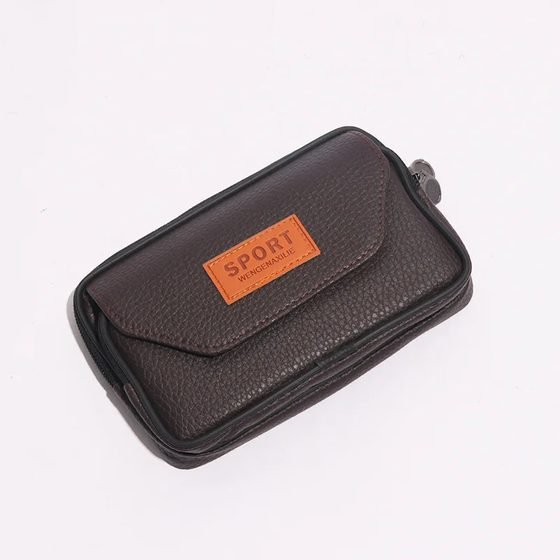 PU-leren herenriem-dragende heuptas voor mobiele telefoon, horizontale multifunctionele herentas met losse opbergruimte