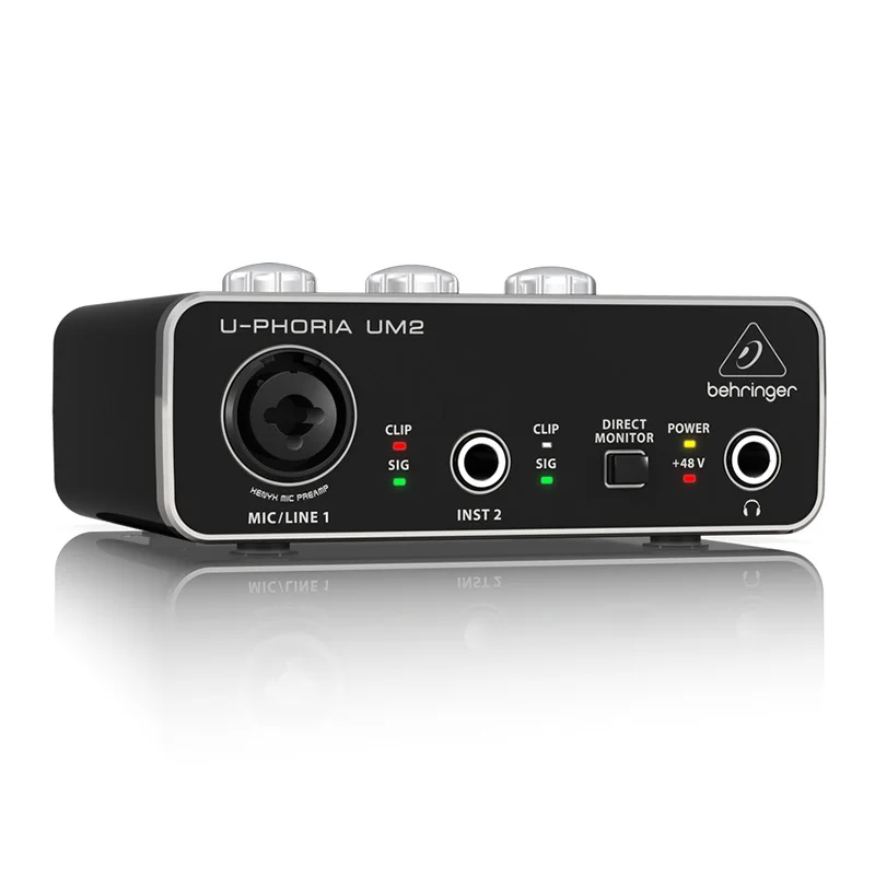 For Behringer U Phoria Um2 Audio Interface Mic Amplifier Guitar Recording External USB Sound Card