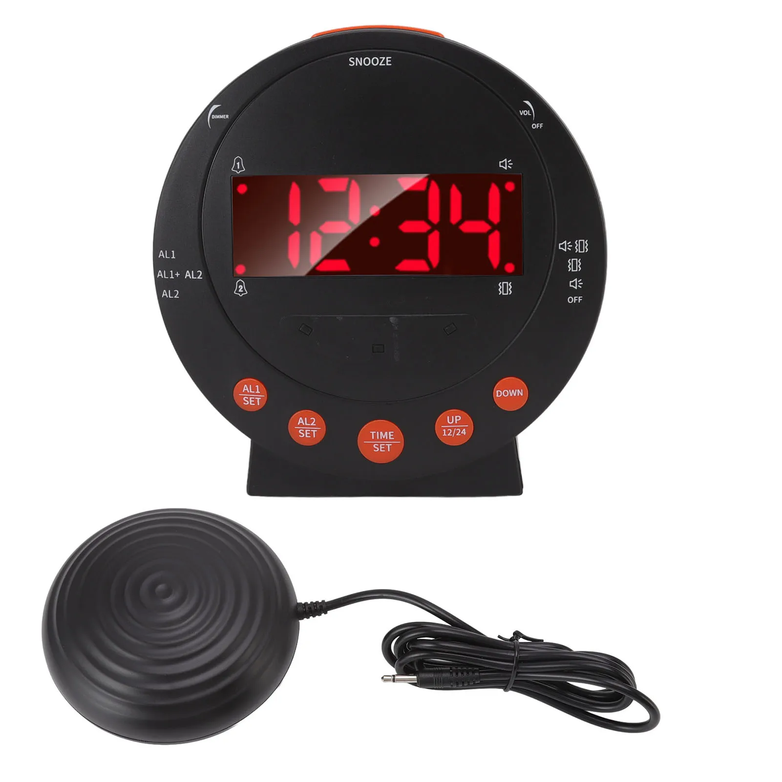 Alarm Clock 110 Decibels Red Flashing Light Super Shaker Extra Loud Alarm Clock for Student Elder Super Shaker Clock Alarm Clock