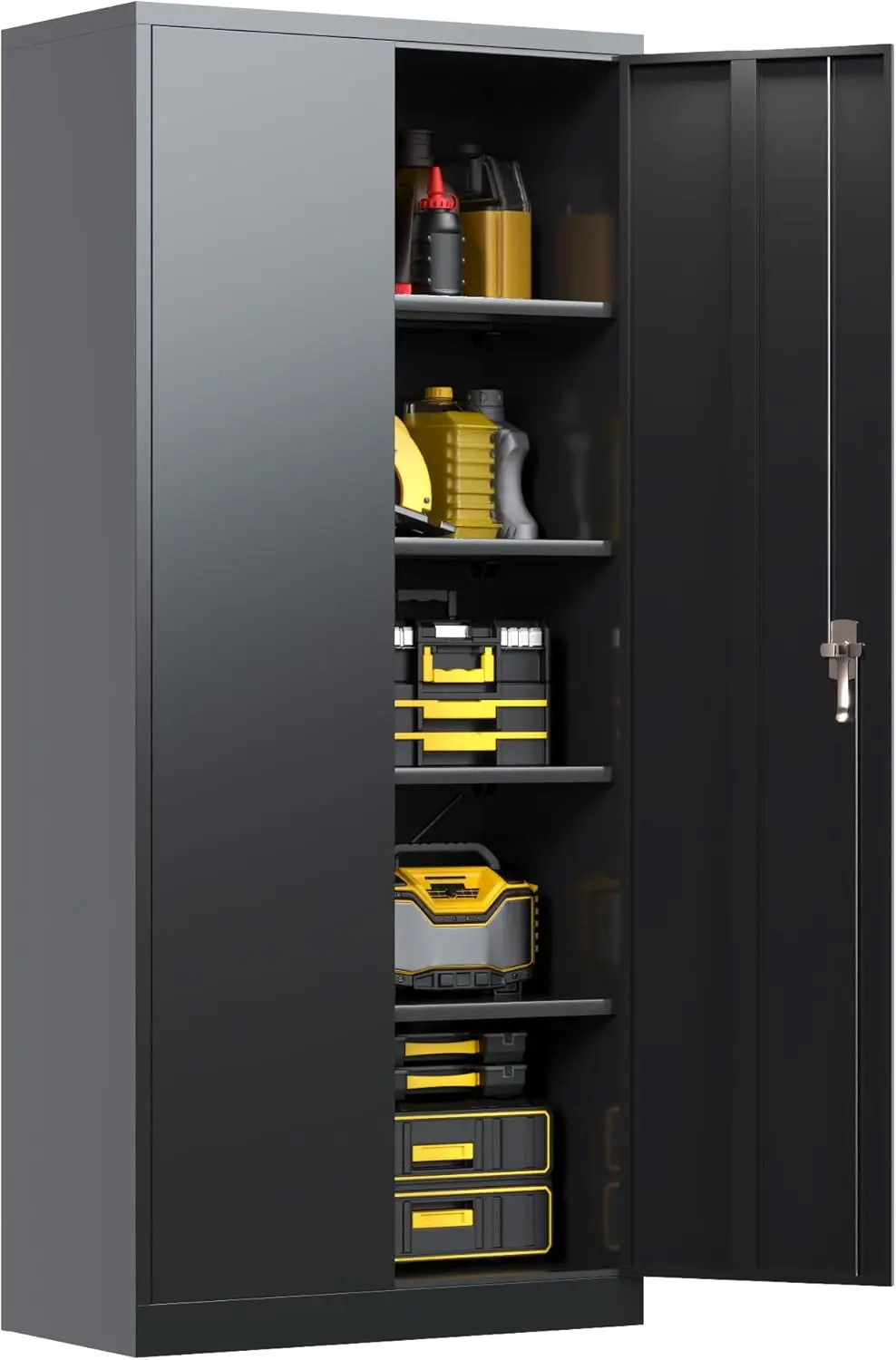 

71”Steel Lockable File Cabine,Tool Cabinets for Office,Home,Garage,Gym,School(Black) Assembly Required.