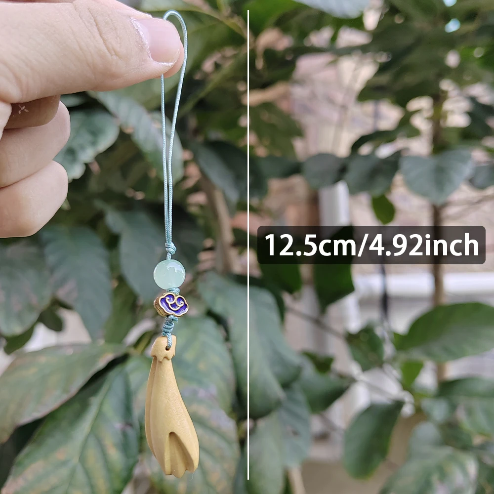 Hand-Carved Wooden Magnolia Flower Pendant, New Chinese Style, Oriental Aesthetics, Suitable for Party Decorations, Housewarming Gifts, Indoor Decorations, Phone Pendants, Centerpiece Decorations, Birthday Gifts, New Year Gifts, Christmas Gifts