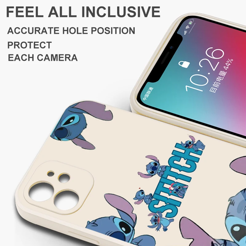 Cute Stitch  Disney For Samsung Galaxy S24 S23 S22 S21 S20 Ultra S10 Plus S23 S21 S20 FE Phone Case Liquid silicone Coque Cover