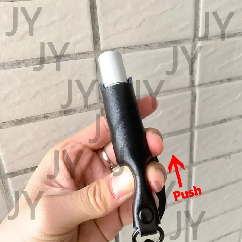 Outdoor Lighter Storage Leather Case with Defense Pepper Spray Bottle(NO WATER) Portable Multi-purpose Fighting Keychain