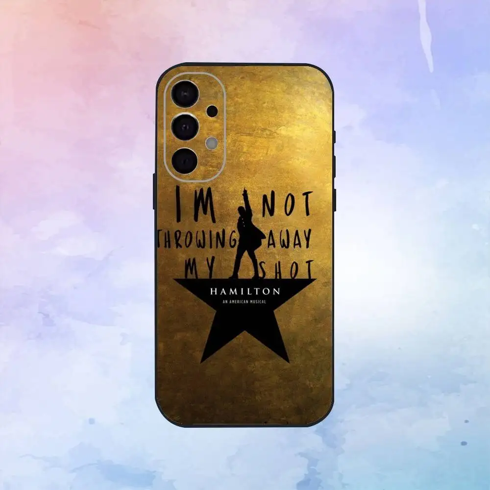 حافظة هاتف H-hamilton Musical Lyrics لهاتف سامسونج S25، S24، S21، S22، S23، S30، Ultra، S20، Plus، Fe، Lite، Note، 10,9,5G غطاء أسود