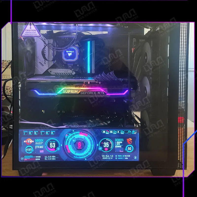 DAQ-01 12,6\" AIDA64 Monitoraggio della temperatura hardware per PC a doppio display 1920x515 AIDA64 Schermo Doppi moduli LCD