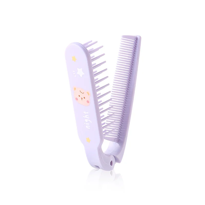 1pc Mini Baby Girls Hairbrush Cute Cartoon Bear Bunny Puppy Hair Comb Small Portable Fold Kids Girl Hair Brush Hair Accessories