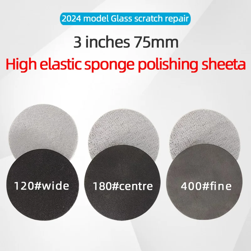 3-Inch 2024 Glass Scratch Repair Tool Angle Grinder Grinding Disc with Sponge Polishing Disc for Home Improvement