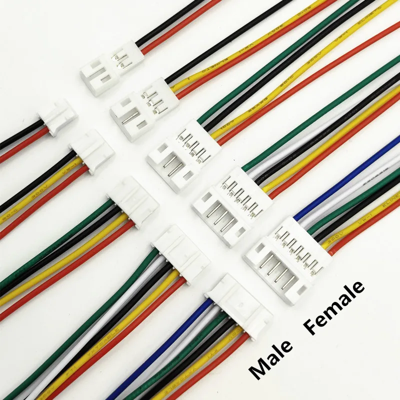 5 Paar Micro JST PH2.0 2p 3p 4p 5p 6-polige Stecker buchse mit Kabel 26awg Kabel 2,0mm/150mm/200mm