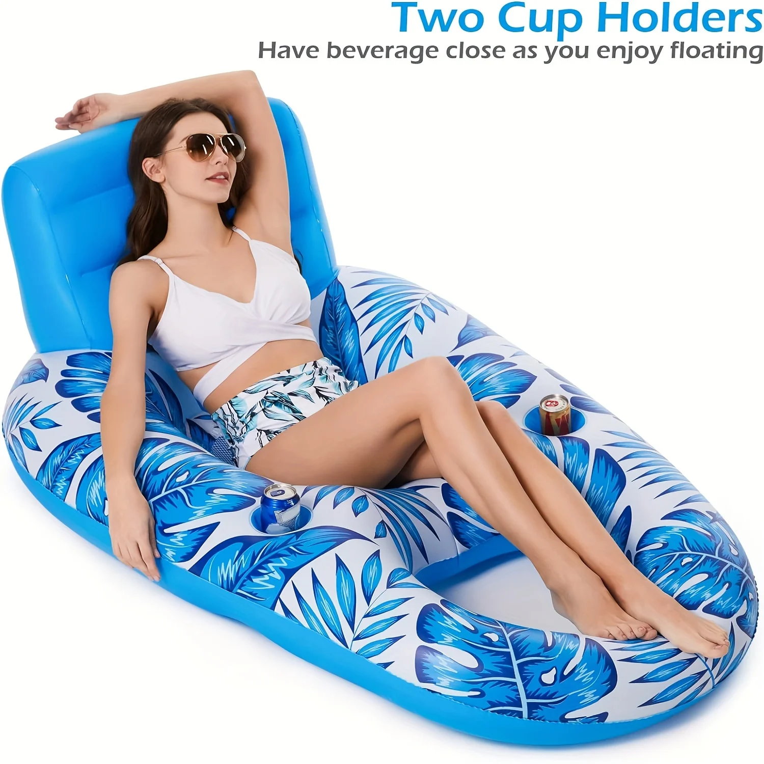 Tumbona flotante de agua, juguete acuático, cama inflable plegable, para entretenimiento acuático, Fiesta en la piscina, actividades al aire libre, 1 unidad