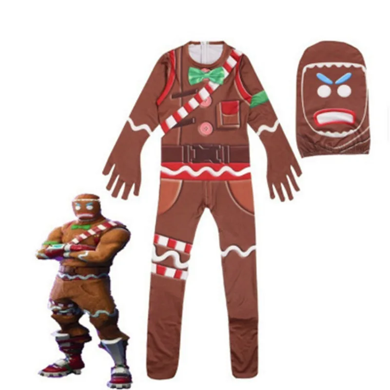 2024 Kids Skull Trooper Ginger Gunner boys Cosplay Costume The Gingerbread Man Halloween Costumes Party Funny Clothing Costumes