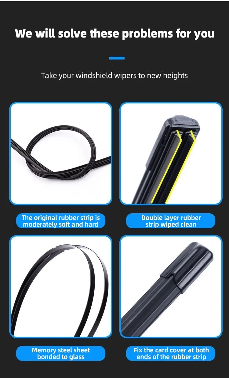 لمازدا MX-5 NB 1998 ~ 2003 2004 2005 رودستر مياتا مزدوجة المطاط الجبهة ممسحة شفرات نافذة الزجاج الأمامي فرش اكسسوارات السيارات #6