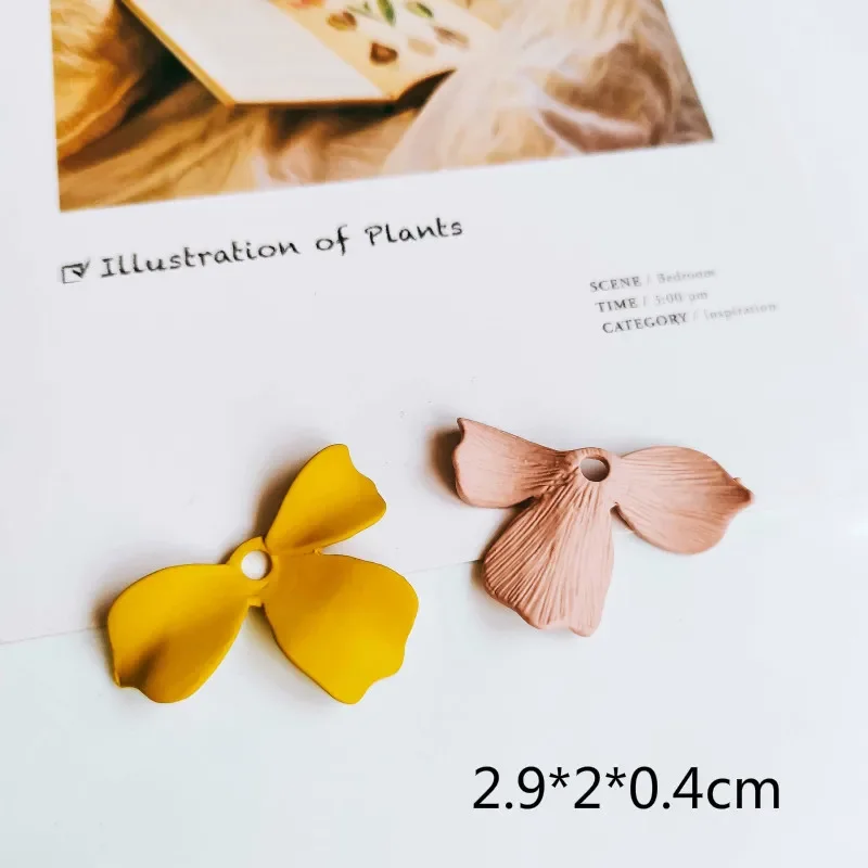Metal Flower Shape Color Charms Earring Accessories Diy Jewlery Making Eardrop Pendant Necklace Components 8pcs image 3