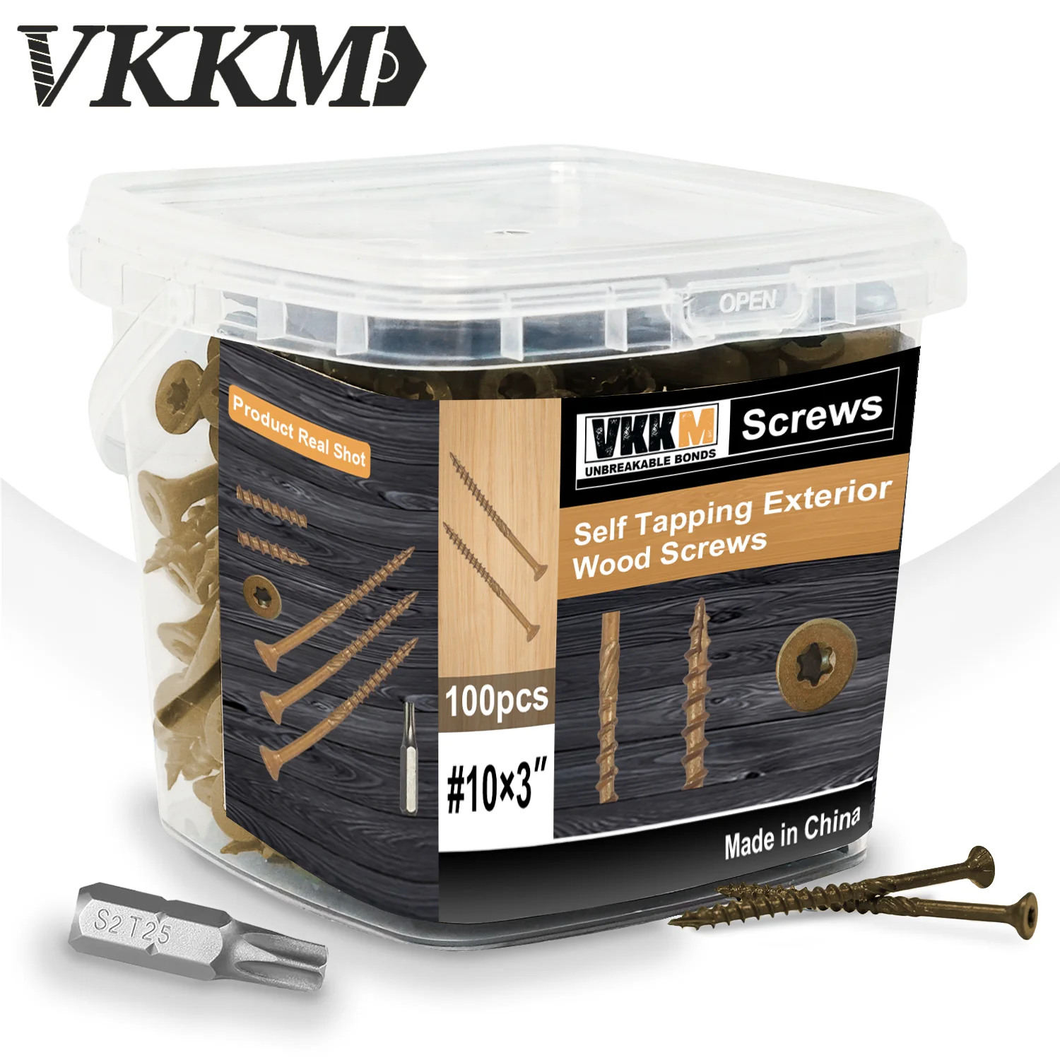 

Внешние винты VKKM 3-дюймовые, палубный винт # 10 x 3 дюйма, 100 шт., устойчивые к ржавчине покрытие эпоксидной смолы, привод Torx T25, увеличенный бит T25