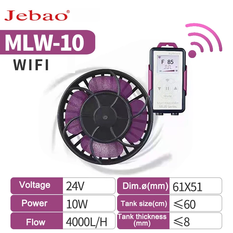 Imagem -03 - Jebao Mlw Série Aquário Tanque de Peixes Nova Onda Inteligente Bomba Fabricante com Wifi Display Lcd Controlador