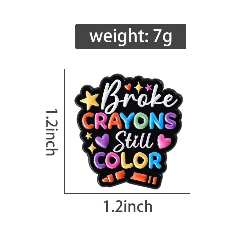 16style Rainbow Quotes Emaille-Pins, ermutigende Broschen, Aufkleber mit der Aufschrift „Spread Kindness Not Germs“, ADHS, psychische Gesundheit, sarkastischer Schmuck, Geschenk – Detail 2