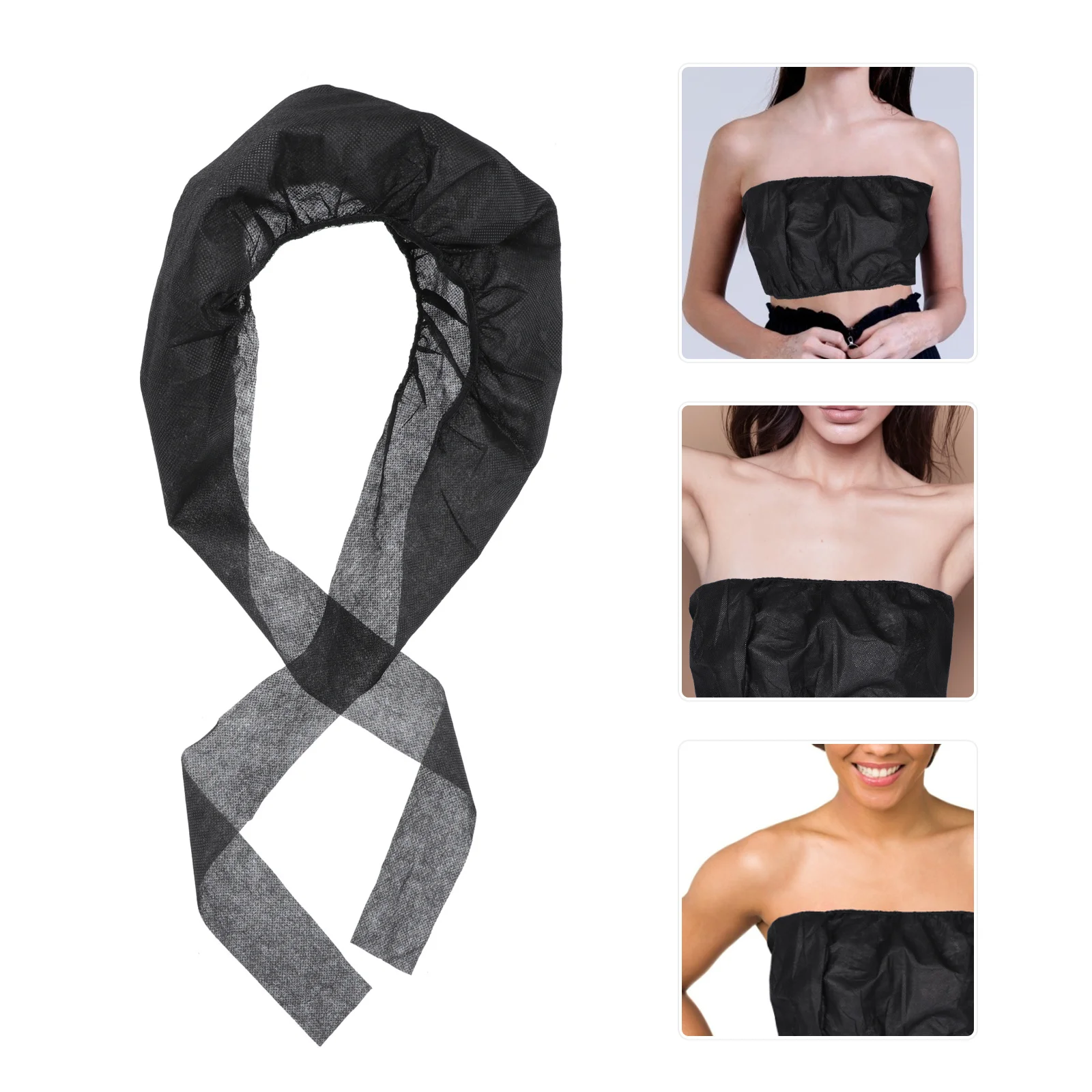 

50Pcs Disposable Bra Non-Woven Fabric Breathable One-Time Use Spa Breast Cover for Beauty Salon Health Care