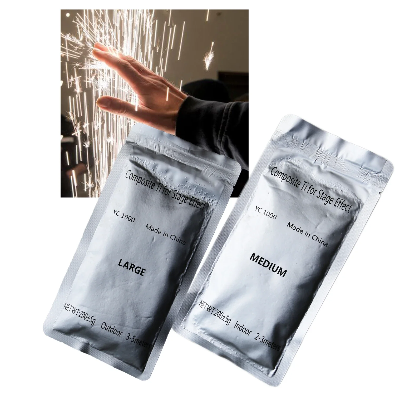 1~100 Bag Ti Powder Cold Spark Machine Wedding Party Events 200g Safe Metal Powder MSDS Certification Cold Spark Powder Indoor