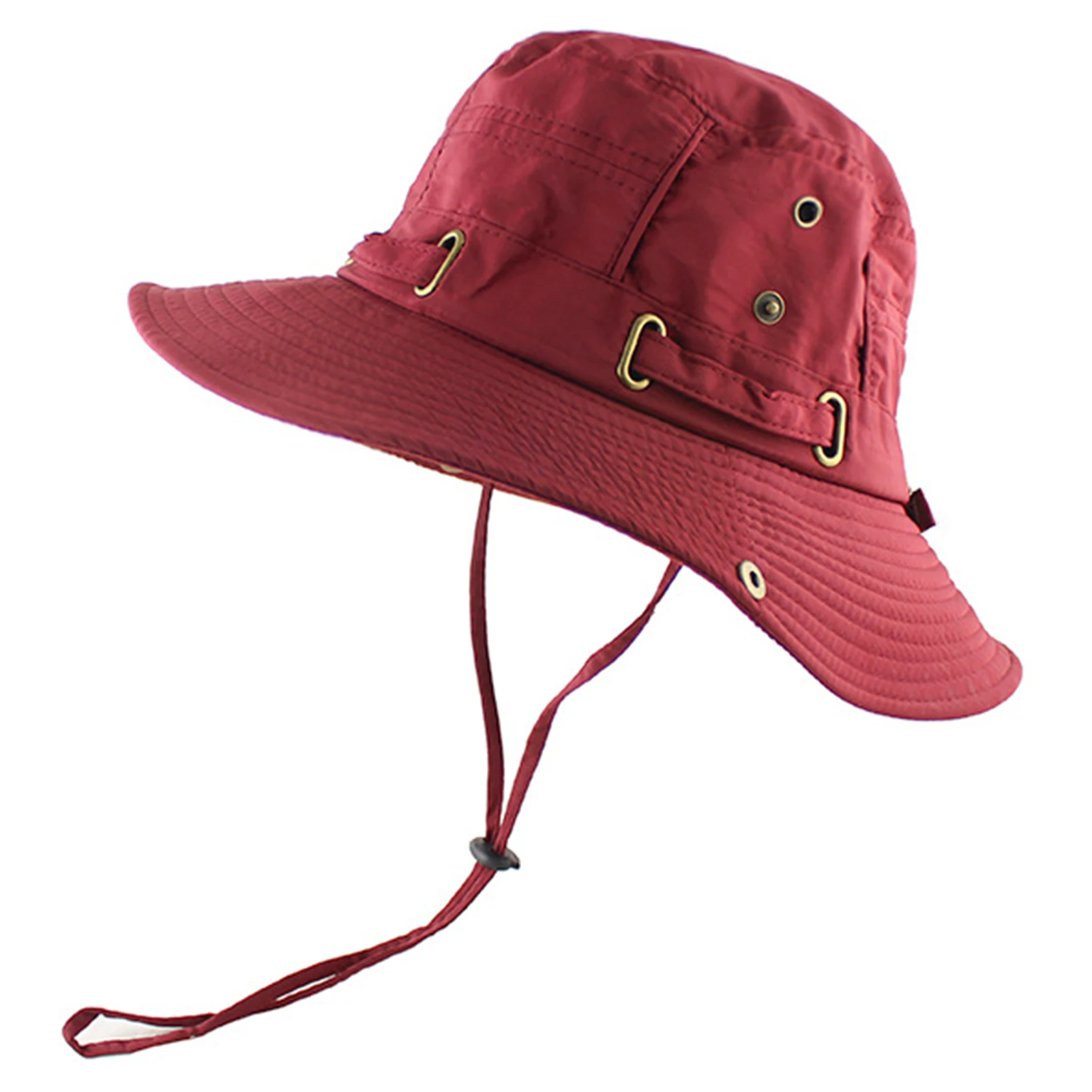 Sommer-Sonnen-Eimerhut für Herren und Damen, leichter, schnell trocknender Angelhut mit Riemen für Outdoor-Sportarten, Wandern
