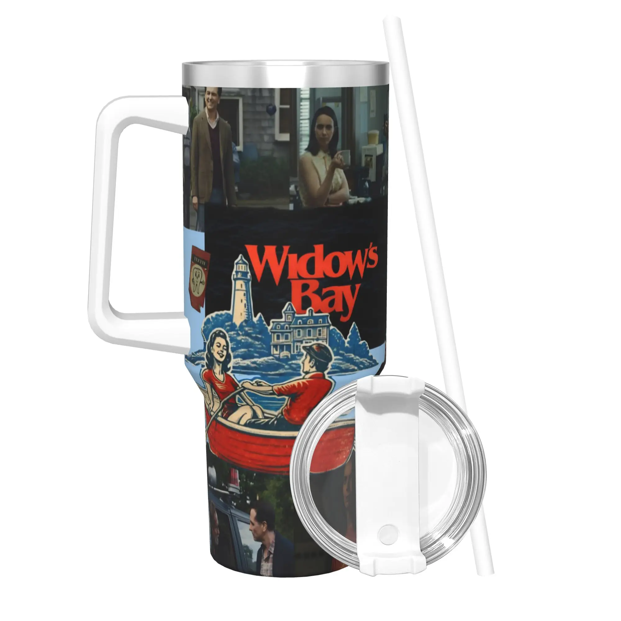 Widow's Bay Horror Movie 2026 Tumbler With Straw  Stainless Steel Mug Cups Double Wall Vacuum Insulated for Cold Or Hot 40oz