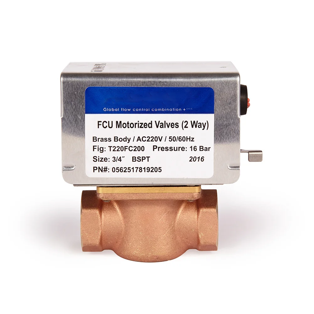 HVAC System FC200 Series Brass Motorized Two-Way PICV Control Valves with Electric Actuator