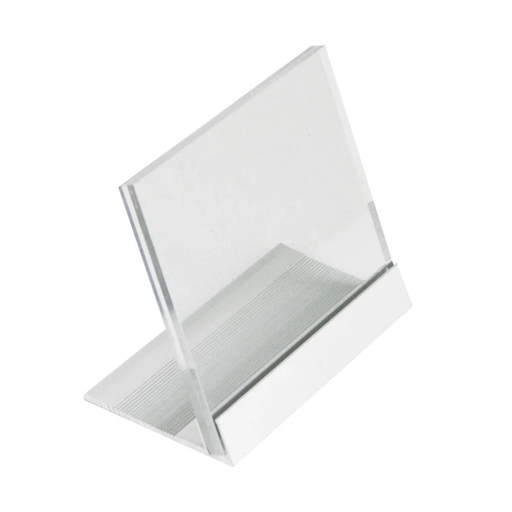 5 Units L Style Coutertop Aluminium Desk Sign Holders Table Menu Price Tag Display Stands Label Holder Acrylic Photo Frame Stand