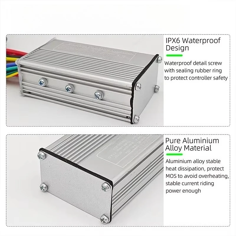 24 36V 48V 60V 250W 350W 500W 1000W 15A 22A 25A Electric Scooter Brushless Motor Drive Controller UART No.2 Protocol