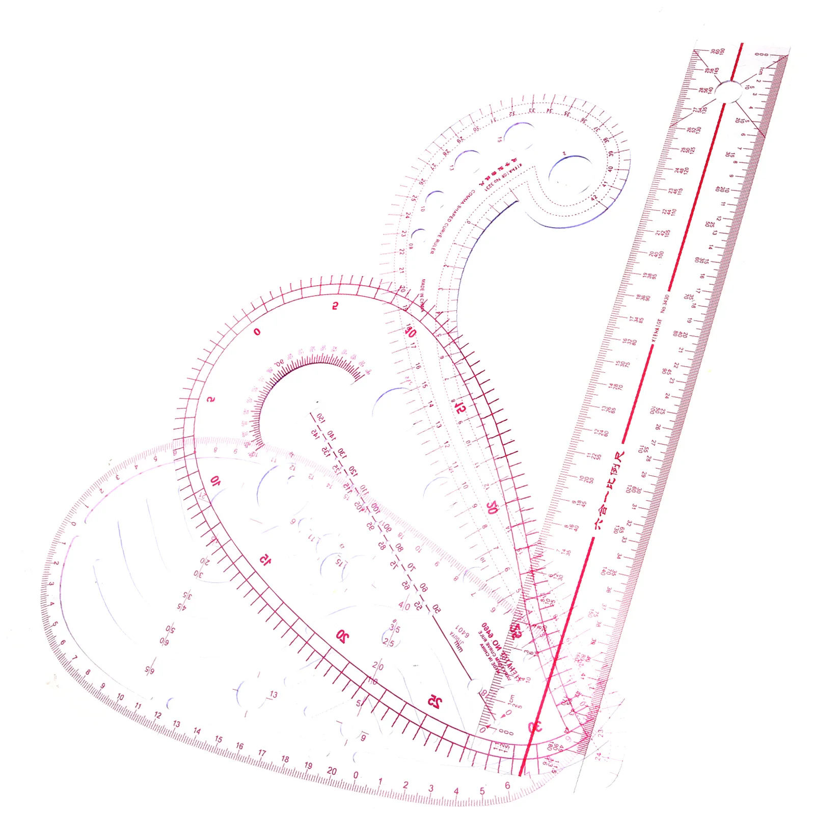 

4 Pcs Sewing Ruler Set Flexible Curved for Dressmaking Tool Designer Clothing Pattern Plastic Tailor