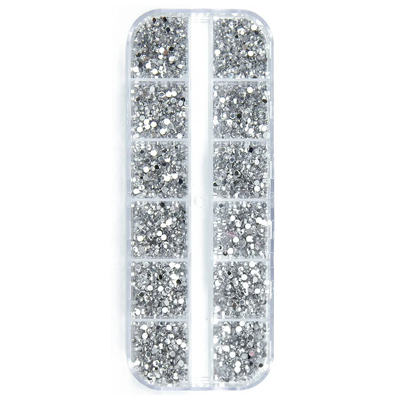 3000 Stück Nagelkunst-Strass, flache Rückseite, 1,5 mm/2,0 mm, schillernde Kristall-Strass-Maniküre-Tipps, 3D-DIY-Schmuckdekoration – Detail 4
