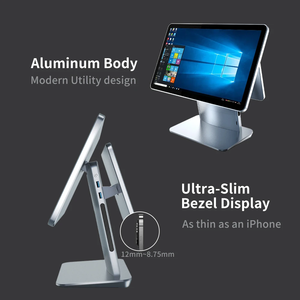 Ultra-thin POS Cash Register 15.6 Inch Touch All-in-one Machine The Latest Aluminum Alloy POS Sales End Point Hardware Wholesale