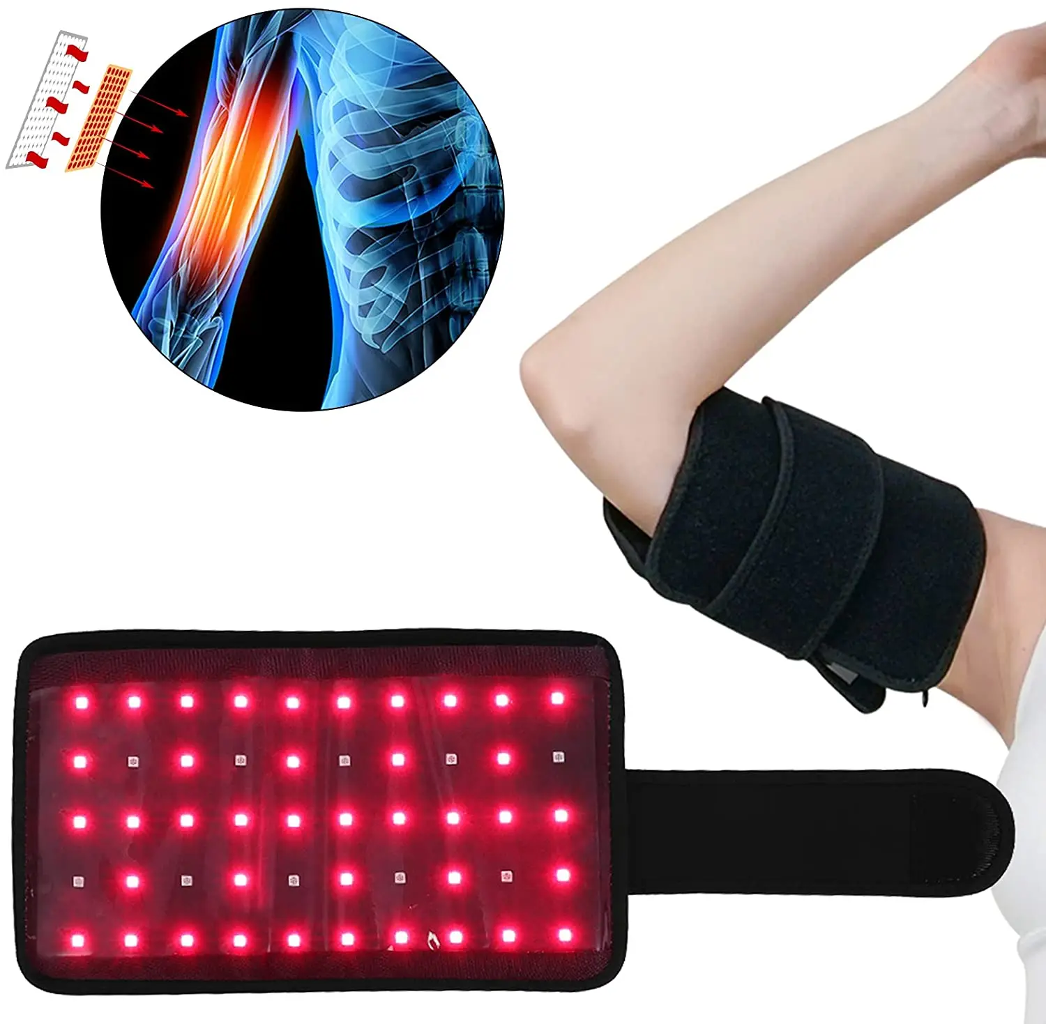 Hot Sale Arm Knee Therapy Body  Wearable Infrared 660nm 850nm  Red LED Light   Belt For Pain Relief