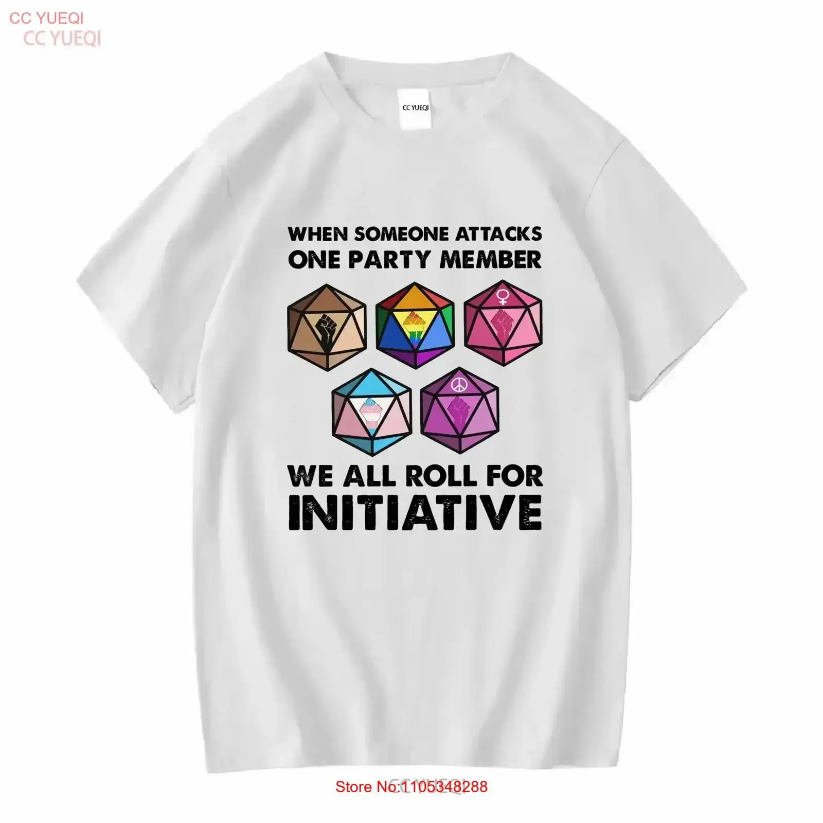 LGBT Pride Black Lives Matter T Shirt When Someone Attacks One Dungeon RPG DND Dragons Dice Games  vintage Washed Stylish homme