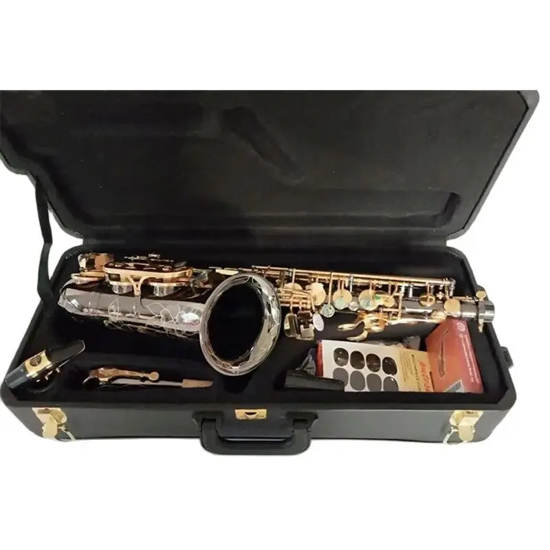 DHL / UPS Free shipping Alto Saxophone Alto saxophone Eb Tune playing musical instruments black professional With case