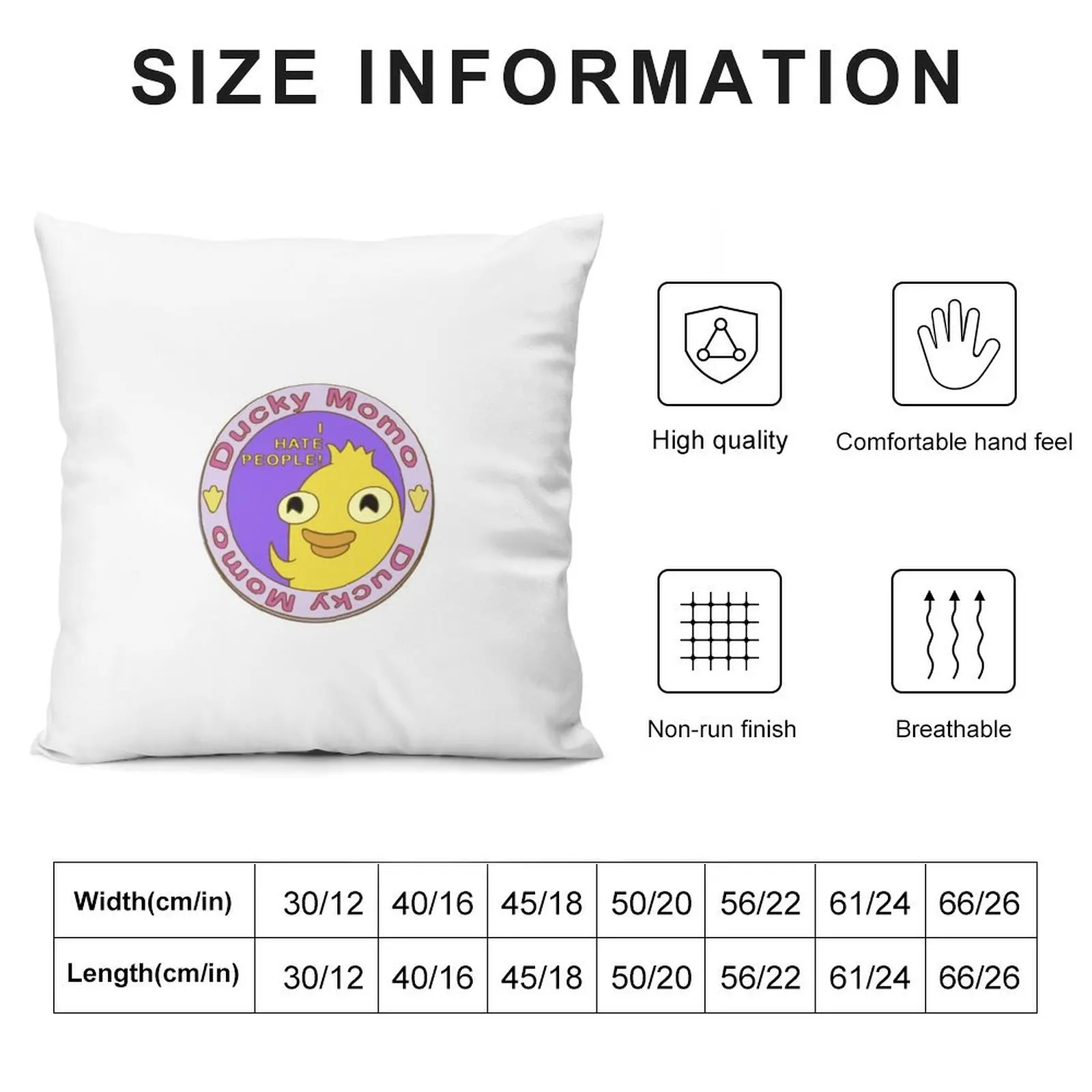 Ducky Momo I Hate People plate Throw Pillow Decorative Sofa Cushions Sofa Covers For Living Room Cushions Home Decor pillow