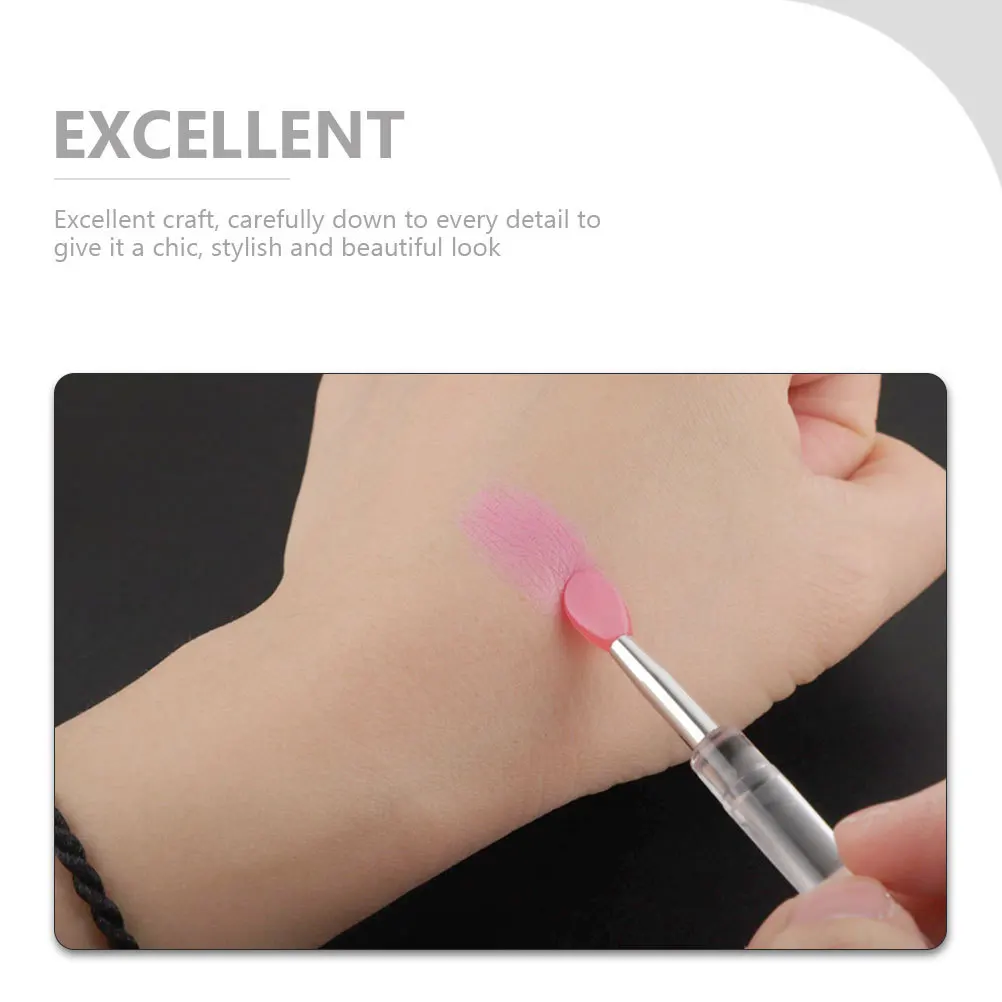 

4Pcs Lidded Silicone Lip Brushes for Precise Lip Gloss Balm Application Multi-Function Eyeshadow Makeup Tool Kit Portable