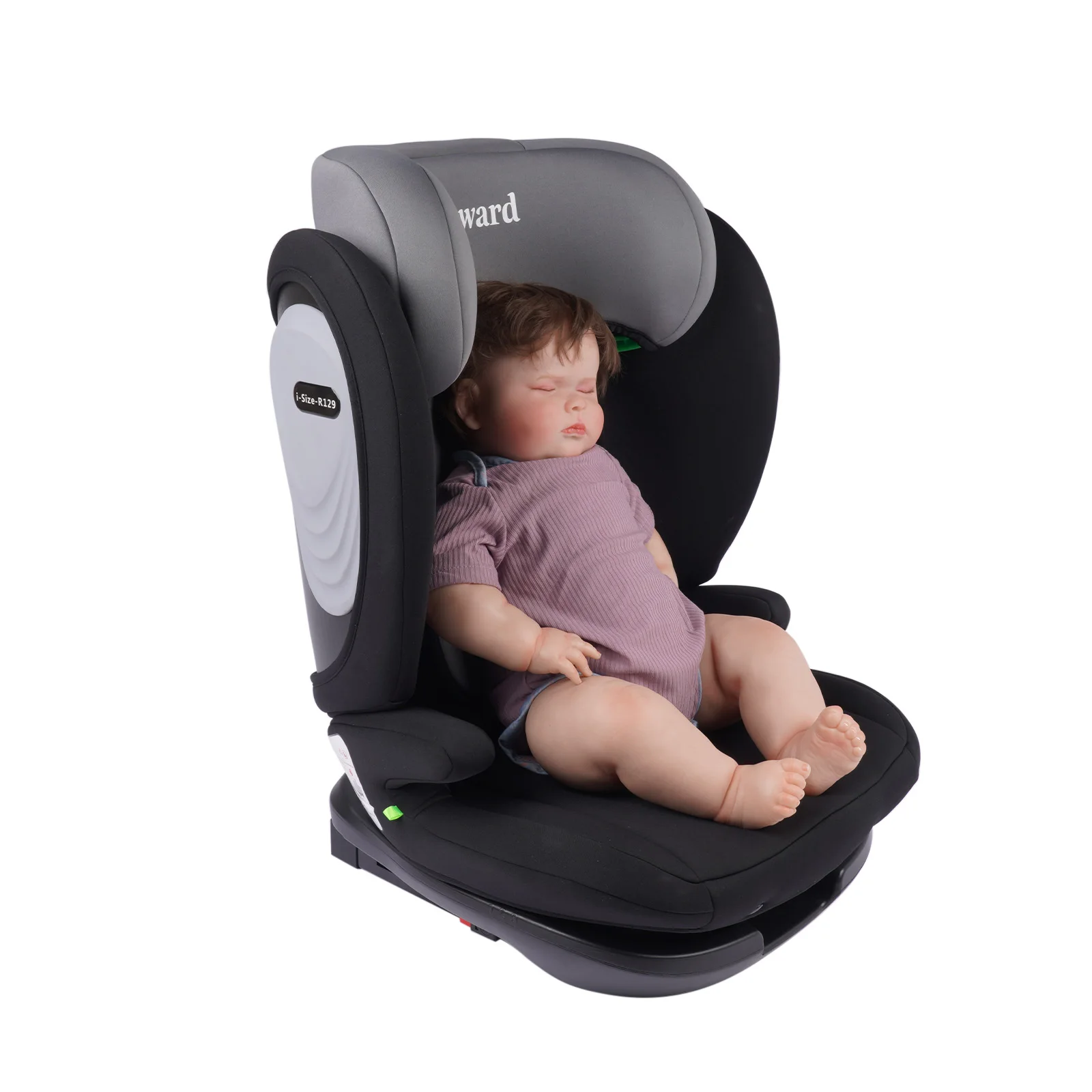 AP01 KL005 Grau/Schwarz Kindersitz mit ISOFIX, ECE R129 Zertifiziert, Für 3 bis 12 Jahre, 100-150 CM, 11-36 kg